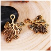 Golden Pine Cone Pendants
