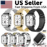 Metallic Shield Watch Band Set for Apple Watch Series