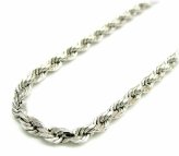 Silver Diamond-Cut Italian Rope Chain Necklace