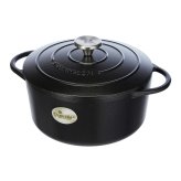 Black Enameled Cast Iron Dutch Oven