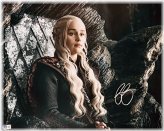 Dragon Queen Autograph Photo by Emilia Clarke with BAS Beckett Witnessed Certification