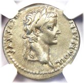 Tiberius Tribute Denarius AD 14-37 - NGC Certified VF