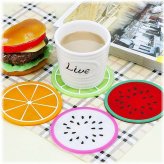 Fruitful Table Protection Set: Silicone Drink Coasters with Vibrant Designs