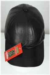 Black Leather Baseball Cap