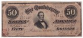 1864 Confederate States of America $50 Note T-66 #23723