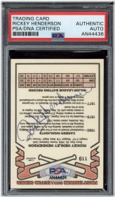 Rickey Henderson 1981 Donruss #119 Autographed Trading Card