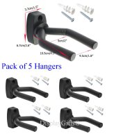 Wall Mount Guitar Hanger Kit - Set of 5 Hooks by GRAK-Q5