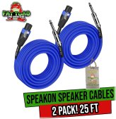 Fat Toad Pro Audio Speaker Cables (2 Pack) - 25 ft