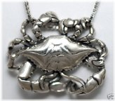 Cancer Zodiac Sterling Silver Pendant with Box Chain