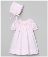 Pink Smocked Bishop Daygown & Bonnet Set
