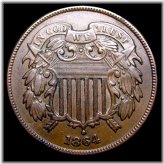 Rotated Reverse 1864 Two Cent Piece