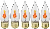 Flicker Flame Light Bulbs by Creative Hobbies® - Pack of 5 Standard Base Bulbs in Flame Shape