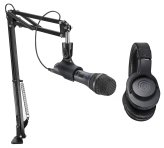 Podcaster's Essential Kit: Microphone, Headphones, and Boom by Audio Technica