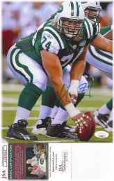 Nick Mangold Autographed Action Shot - JSA Certified
