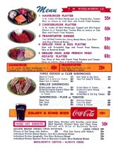 Timeless Eats: F.W. Woolworth Lunch Counter Menu Reproduction