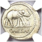 Caesar's Silver Elephant Denarius Coin