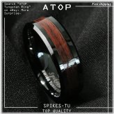 Redwood Inlay Tungsten Carbide Ring for Men