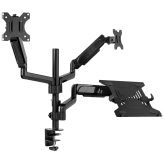 FlexiView Pneumatic Arm Desk Mount for Dual Monitors and Laptop