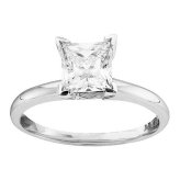 White Gold Princess Diamond Solitaire Ring