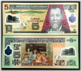 Quetzales 2013 Polymer Banknote from Guatemala