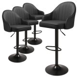 Swivel Leather Counter Height Chair Set
