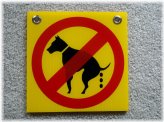 Poo-Free Zone" Plastic Sign with Grommets - 8x8 Inches