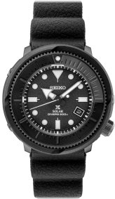 Diver's Solar Watch with Black Dial & Silicone Strap