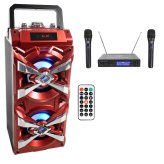 City Sound Karaoke Tower with Wireless Mics and LED Lights