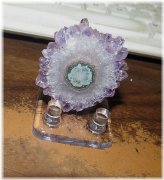 Celestial Amethyst Stalactite Slice with Stand