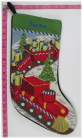 Cozy Cabin Needlepoint Stocking