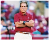 Legendary Coach Saban Signed Football Photo