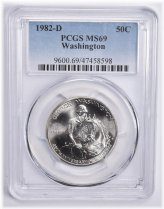 1982-D Washington Commemorative Half Dollar (MS69)