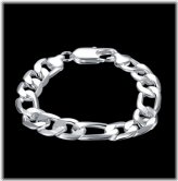 Silver Figaro Cuban Bracelet