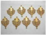 Art Deco Brass Earring Drops - Set of 8