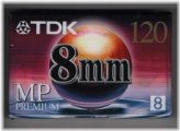 Premium 8mm Video Cassette Tape by TDK - 120 Minutes Recording Time (New & Sealed)