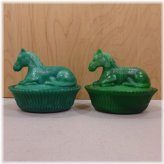 Green Pony Resting Bowls with Lids by McKee Summit