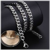 Silver Cuban Curb Chain Necklace