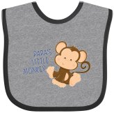 Blue Monkey Love Bib & Burp Cloth Set