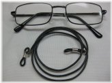 Black Leather Eyeglass Holder with Adjustable Ends