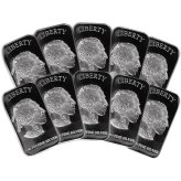 Buffalo Silver Collection: Sealed Lot of 10, 1 Troy oz Bars