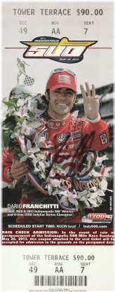 Indy 500 Champion Ticket Stub Autograph