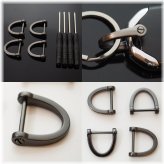 Gunmetal D-Ring Keychain Set