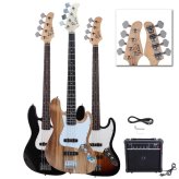 Sunset Black Basswood Electric Bass Guitar Set