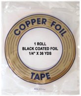Copper Foil Roll - 1/4 inch Black Back, 1 mil