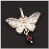 Charming Garnet Butterfly Pendant