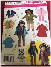 Simplicity Doll Clothing Pattern #3551
