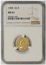 Golden Indian Head MS 61 NGC