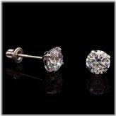 Sparkling White Gold Stud Earrings
