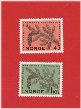 Pine Cone Norwegian Stamps Set