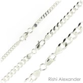 Silver Curb Chain Necklace - Italian Craftsmanship, Various Sizes Available